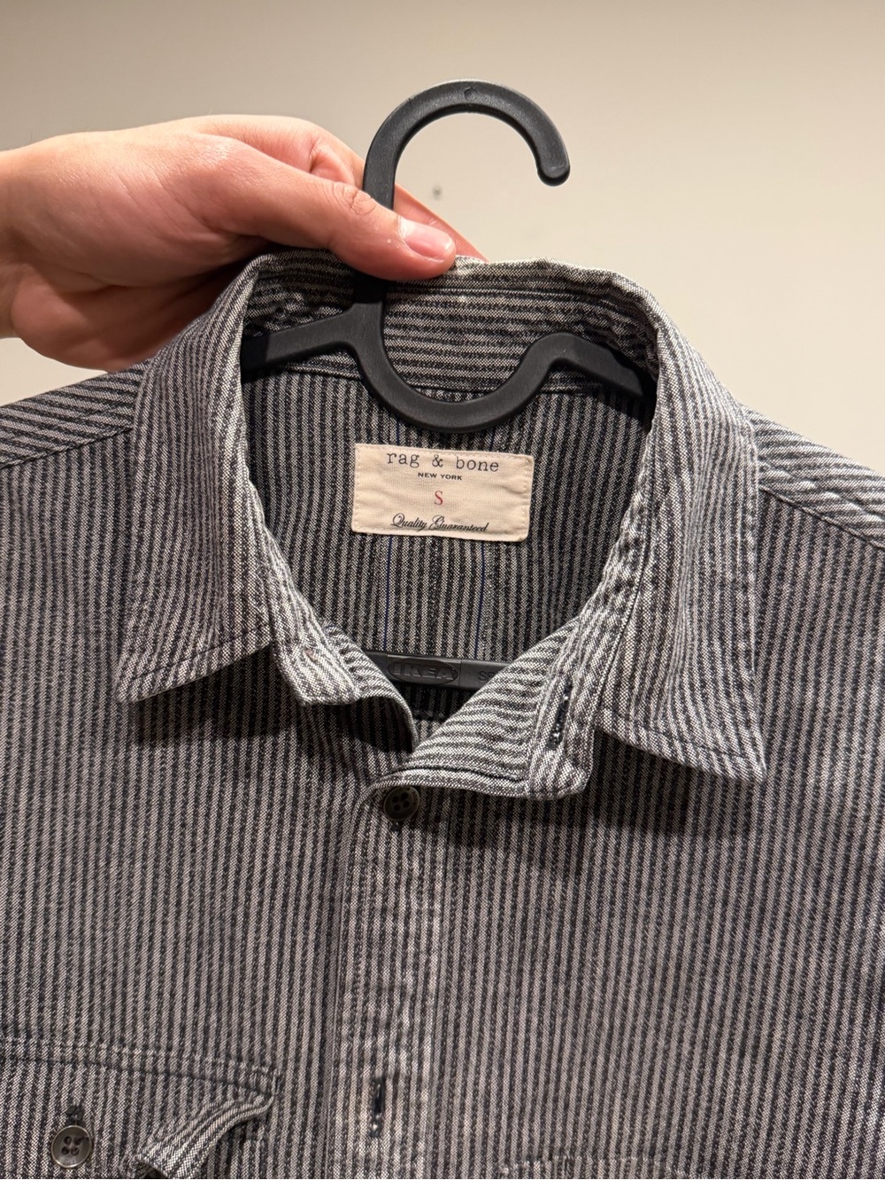 rag & bone Gray and Black Striped Button-Down Shirt